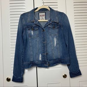 Mudd distressed cropped denim jacket